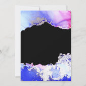 Invitation Élégant noir bleu violet argent Mariage officiel (Dos)