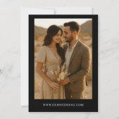 Invitation Élégant noir Boho minimaliste Mariage photo (Dos)