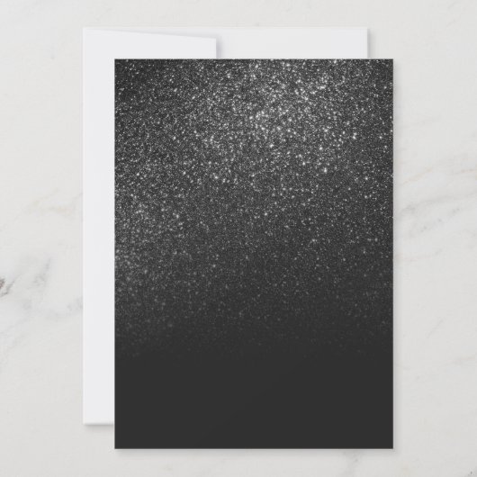 Invitation Elégant noir brillant Parties scintillant Ombre Ph (Dos)