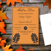 Invitation Élégant noir brûlé orange Mariage de automne rusti