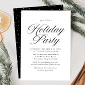 Invitation Élégant Noir Calligraphie Script Fête de Vacances