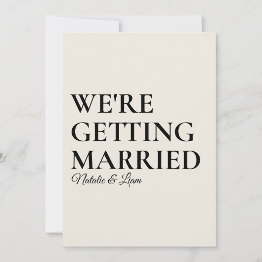 Invitation Élégant noir crémeux rétro amusant Bold Mariage mo (Dos)