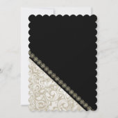 Invitation Élégant noir, déversoir de mariage (Dos)