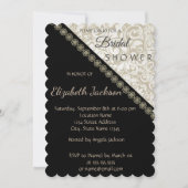 Invitation Élégant noir, déversoir de mariage (Devant)