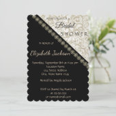 Invitation Élégant noir, déversoir de mariage (Debout devant)