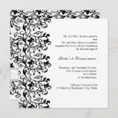Invitation Élégant noir et blanc (Devant / Derrière)