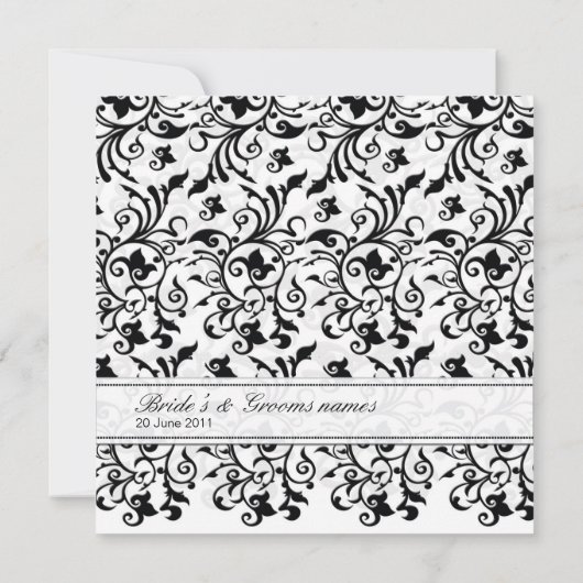 Invitation Élégant noir et blanc (Dos)