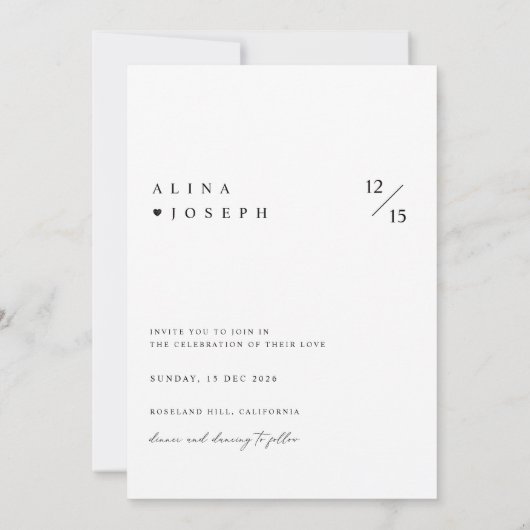 Invitation Elégant noir et blanc 3 photo Collage Mariage (Dos)