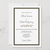 Invitation Elégant noir et blanc, avec Mariage or (Devant)
