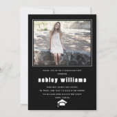 Invitation Élégant noir et blanc Classe GRAD de 2025 photo (Dos)