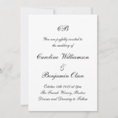 Invitation Élégant noir et blanc intemporel script minimalist (Devant)