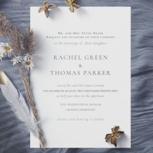 Invitation Élégant noir et blanc Mariage de monogramme offici