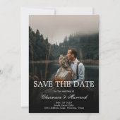 Invitation Elégant Noir et Blanc Mariage Enregistrer la date (Devant)