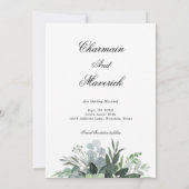 Invitation Elégant Noir et Blanc Mariage Enregistrer la date (Dos)