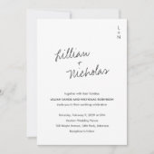 Invitation Élégant noir et blanc Mariage moderne (Devant)