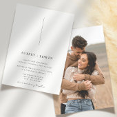 Invitation Élégant noir et blanc minimal simple Mariage photo