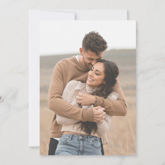 Invitation Élégant noir et blanc minimal simple Mariage photo (Dos)