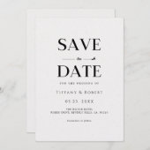 Invitation Elégant noir et blanc minimaliste moderne simple (Devant / Derrière)