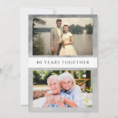 Invitation Élégant noir et blanc photo Anniversaire Invitatio (Dos)