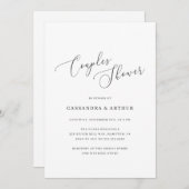 Invitation Elégant Noir et Blanc Simple Couples Douche (Devant / Derrière)