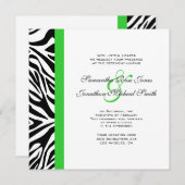 Invitation Élégant noir et blanc Zebra Lime Mariage vert (Devant / Derrière)