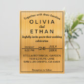 Invitation Élégant Noir Et Or Classy Mariage Chic (Debout devant)