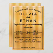 Invitation Élégant Noir Et Or Classy Mariage Chic (Devant / Derrière)