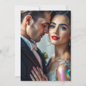 Invitation Elégant noir et or Floral Design de luxe (Dos)