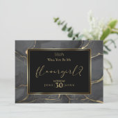 Invitation Élégant Noir et Or Seras-tu ma Demoiselle d'Honneu (Debout devant)