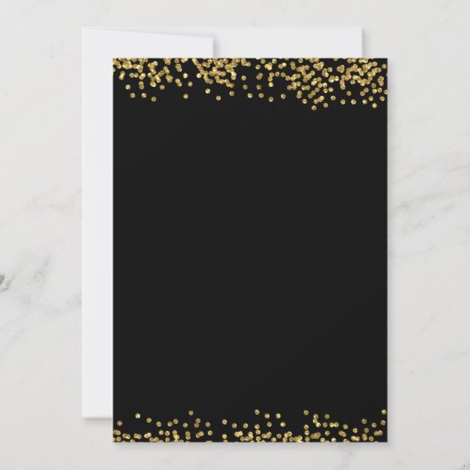 Invitation Élégant noir et or Sparkle Parties scintillant Gra (Dos)