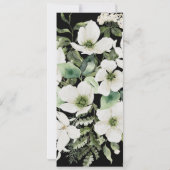 Invitation Elégant noir floral vert Lily Menu Mariage (Dos)