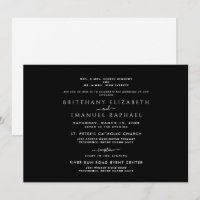 Élégant Noir Les deux parents Mariage listé