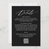 Invitation Elégant noir moderne calligraphie Mariage code QR (Dos)