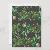 Invitation Élégant Noir Noir Noël Acorn Fête de Noël (Dos)