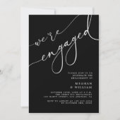 Invitation Élégant Noir Nous sommes engagés dans la partie En (Devant)