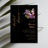 Invitation Elégant noir & or : Fête des mariées personnalisée