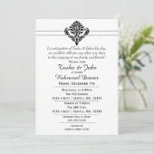 Invitation Élégant noir orné de la répétition dîner Invitatio (Debout devant)