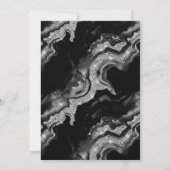 Invitation Élégant noir Parties scintillant et argent Mariage (Dos)