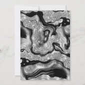 Invitation Élégant noir Parties scintillant et argent Mariage (Dos)