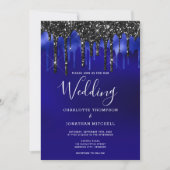 Invitation Elégant noir Parties scintillant   Mariage (Devant)