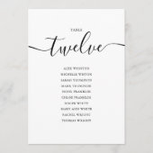 Invitation Élégant Noir Script Tableau Numéro 12 Tableau de s (Devant)