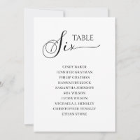 Élégant noir Tableau Numéro 6 Tableau de siège