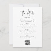 Invitation Élégant noir tout en un QR Code 3 Mariage photo (Dos)