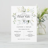 Invitation Élégant noir vert Feuilles de la répétition Dîner  (Debout devant)