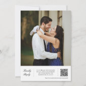 Invitation Élégant Noir Vintage Crest Line Art QR Code Photo (Dos)