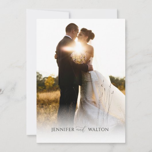 Invitation Elégant nom personnalisé mariage blanc enregistrer (Dos)