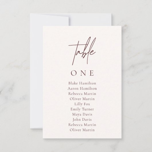 Invitation Élégant nombre minimal de Mariages assis Numéro de (Devant)