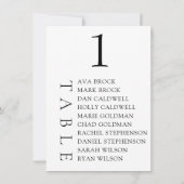 Invitation Élégant nombre minimal de tables de texte Numéro d (Dos)