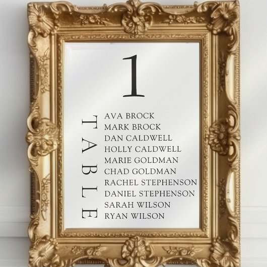 Invitation Élégant nombre minimal de tables de texte Numéro d