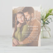 Invitation Elegant Nothing Fancy Just Love Photo Mariage (Debout devant)